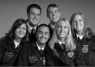 Six smiling NC FFA state officers from the 2000s