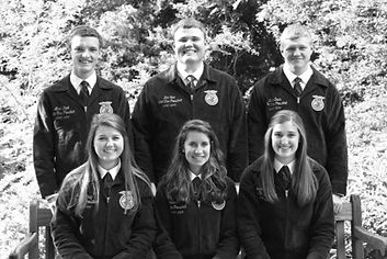 NC FFA state officers from the 2010s pose for a group photo.