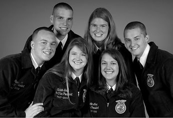 Six smiling NC FFA state officers from the 2000s