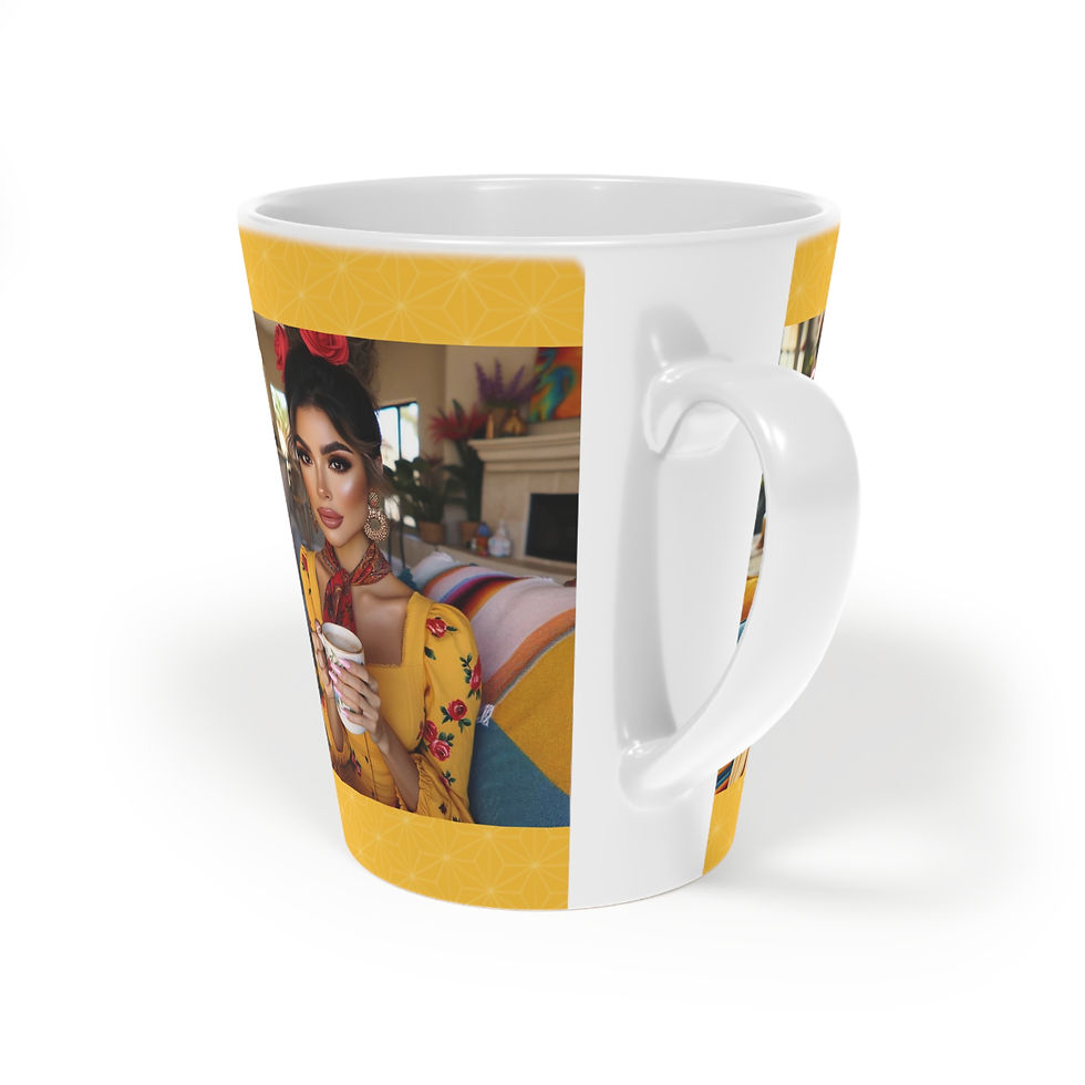 Thumbnail: Colorful Artistic Latte Mug - 12oz, Perfect for Coffee Lovers