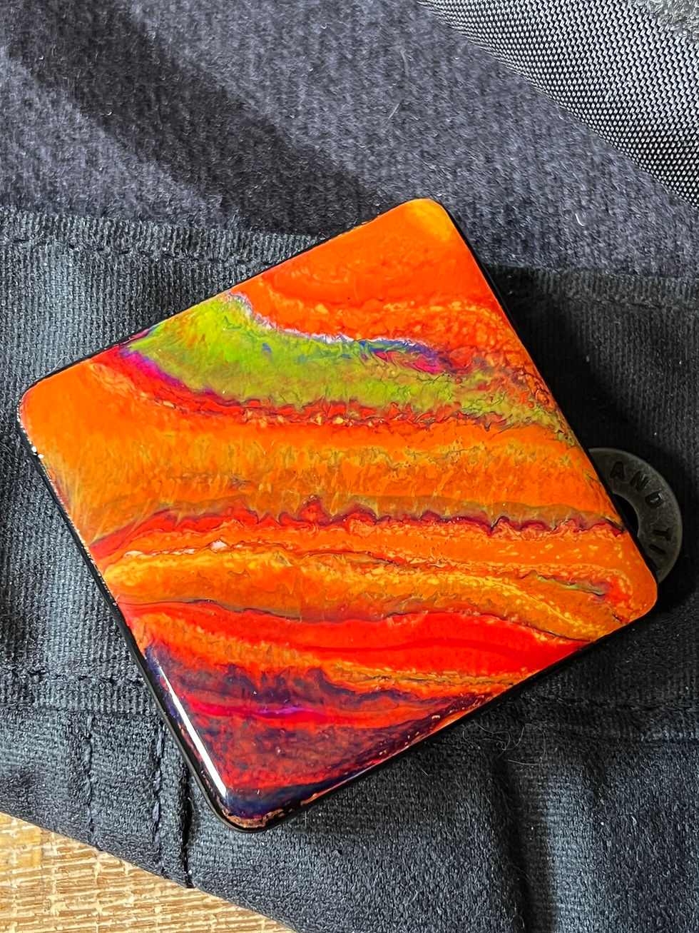 Thumbnail: Lava River - Velcro Patch (Material: Wood / Rounded Corners)
