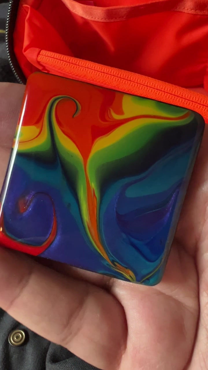 Thumbnail: Rainbow Eruption - Velcro Patch (Material: Wood / Rounded Corners)