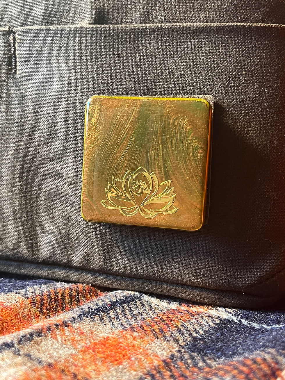 Thumbnail: Divine Lotus - Velcro Patch (Material: Wood / Rounded Corners)