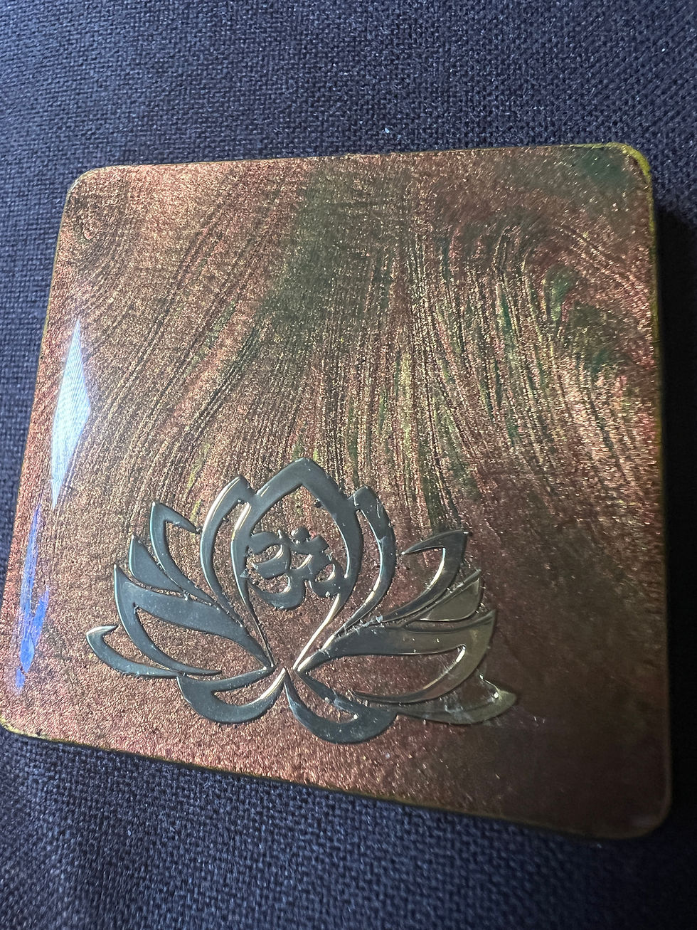 Thumbnail: Divine Lotus - Velcro Patch (Material: Wood / Rounded Corners)
