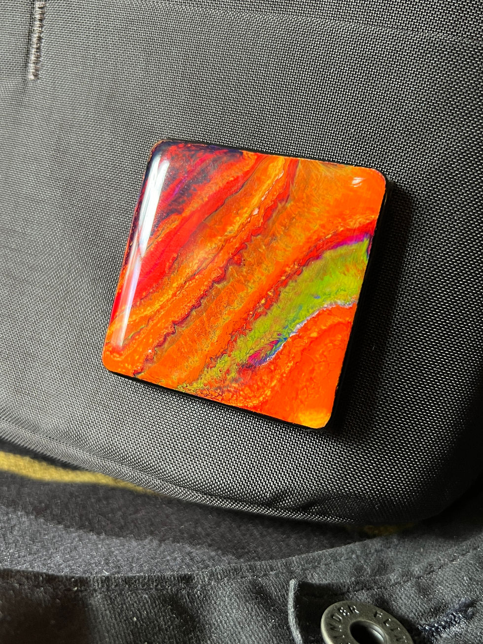 Thumbnail: Lava River - Velcro Patch (Material: Wood / Rounded Corners)