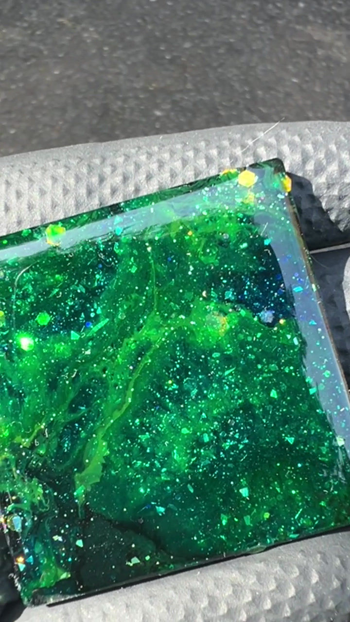 Thumbnail: Emerald Starscape - Velcro Patch (Material: Plexi / Squared Corners)