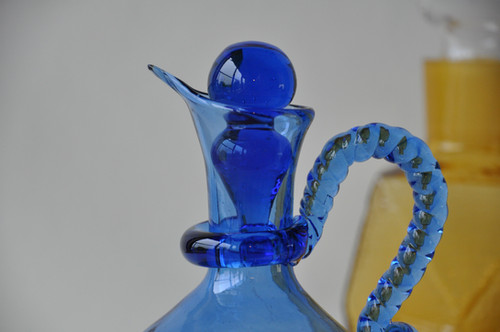 ガラス水差し・赤・青・2個セット・未使用品 オリエンタルブルー 吹きガラス水差し | 古道具ものさしや