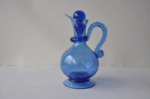 オリエンタルブルー 吹きガラス水差し | 古道具ものさしや