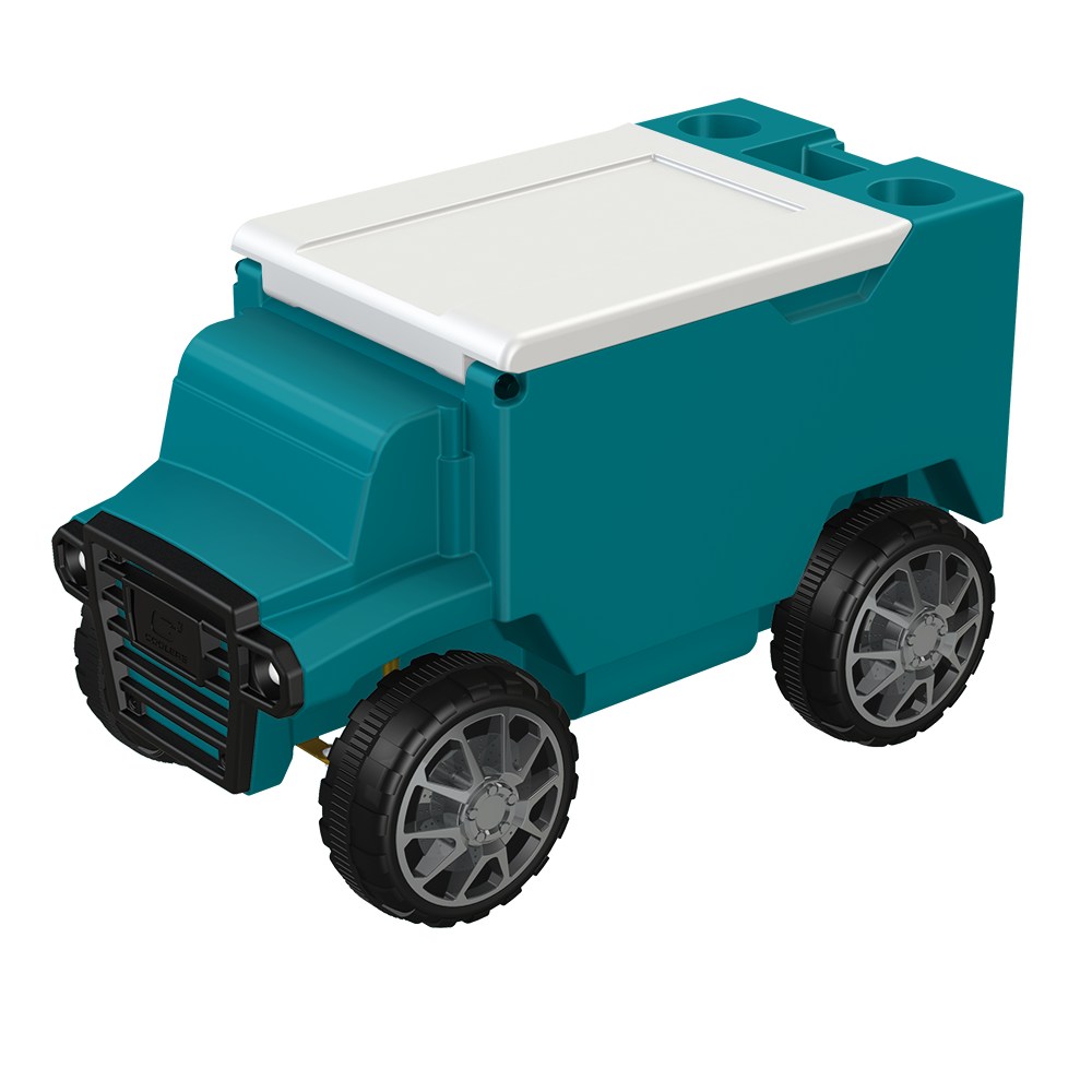 Teal Remote-Control Delivery Truck Cooler