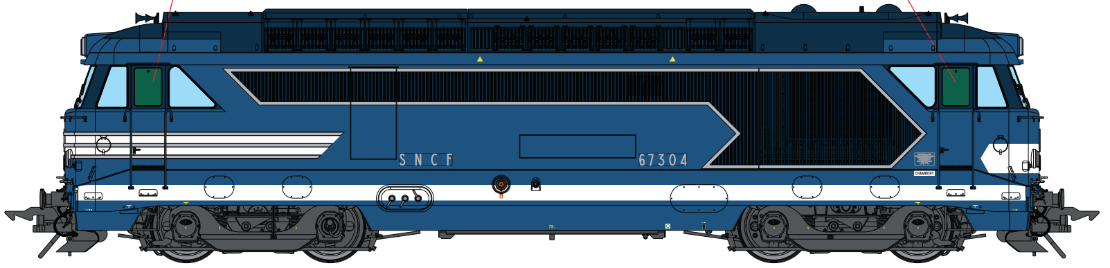 Locomotive Diesel SNCF BB 67304 (version d'origine)
