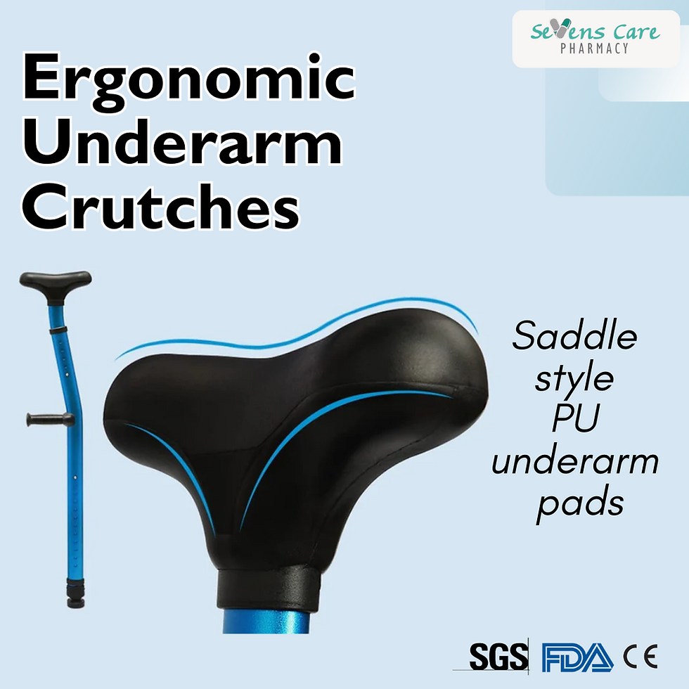 Thumbnail: [ERGONOMIC] LIGHTWEIGHT ALUMINIUM UNDERARM CRUTCHES (1 PAIR)
