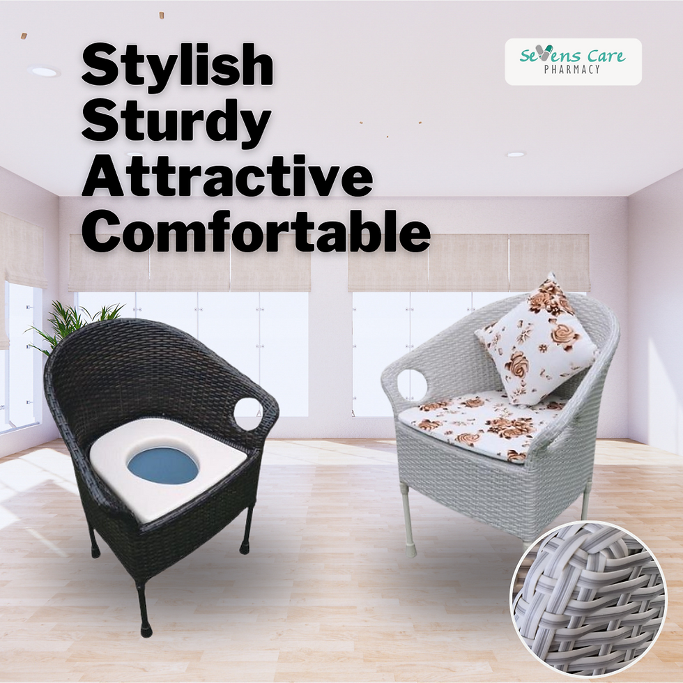 Thumbnail: Rattan Commode Chair (Height adjustable)