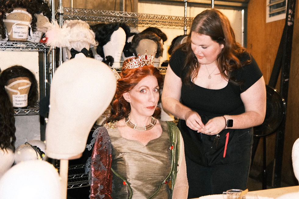 Titania getting her wig on by yours truly!