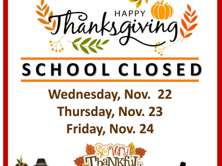 November School Closing Dates