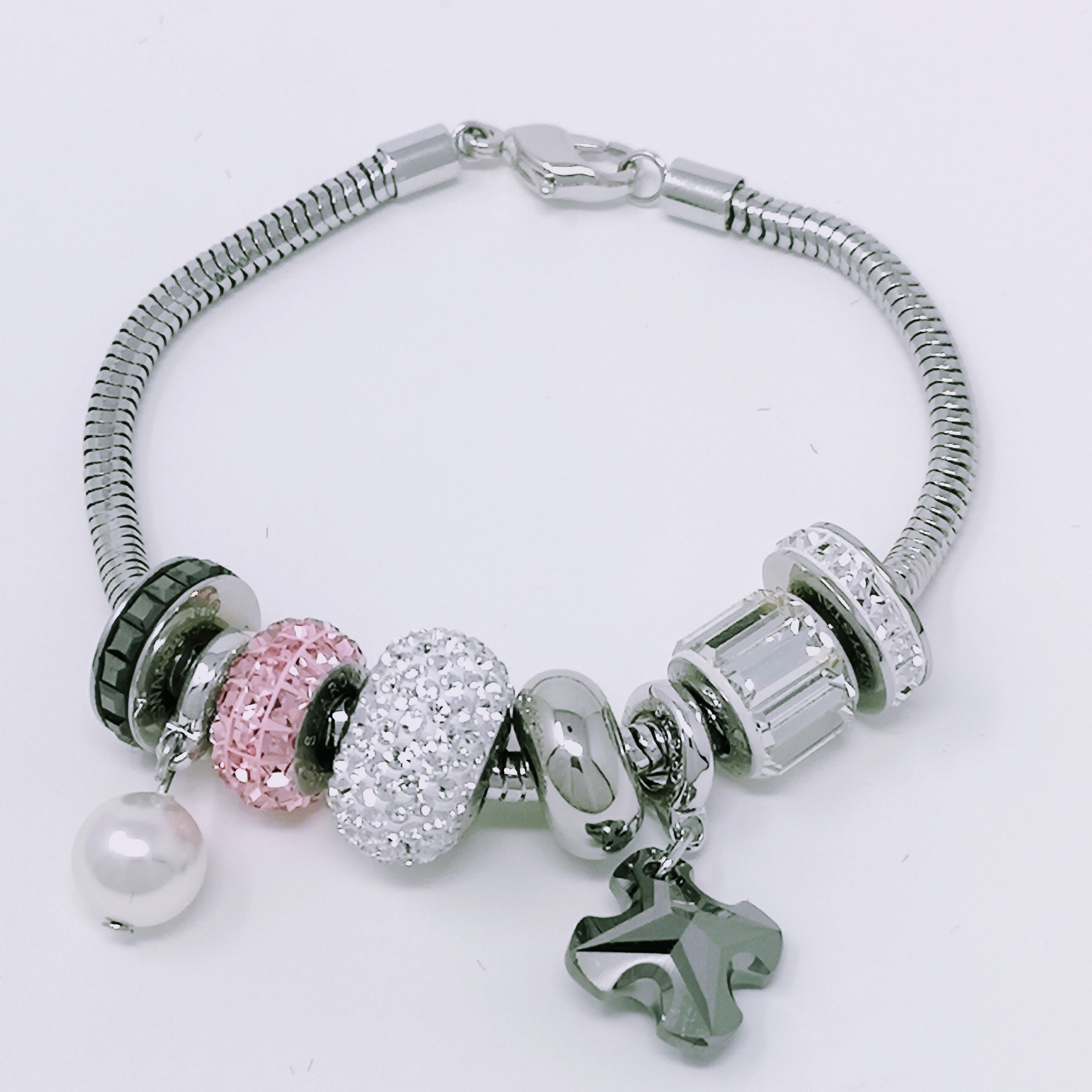 BRACELET - Pink Cross Black