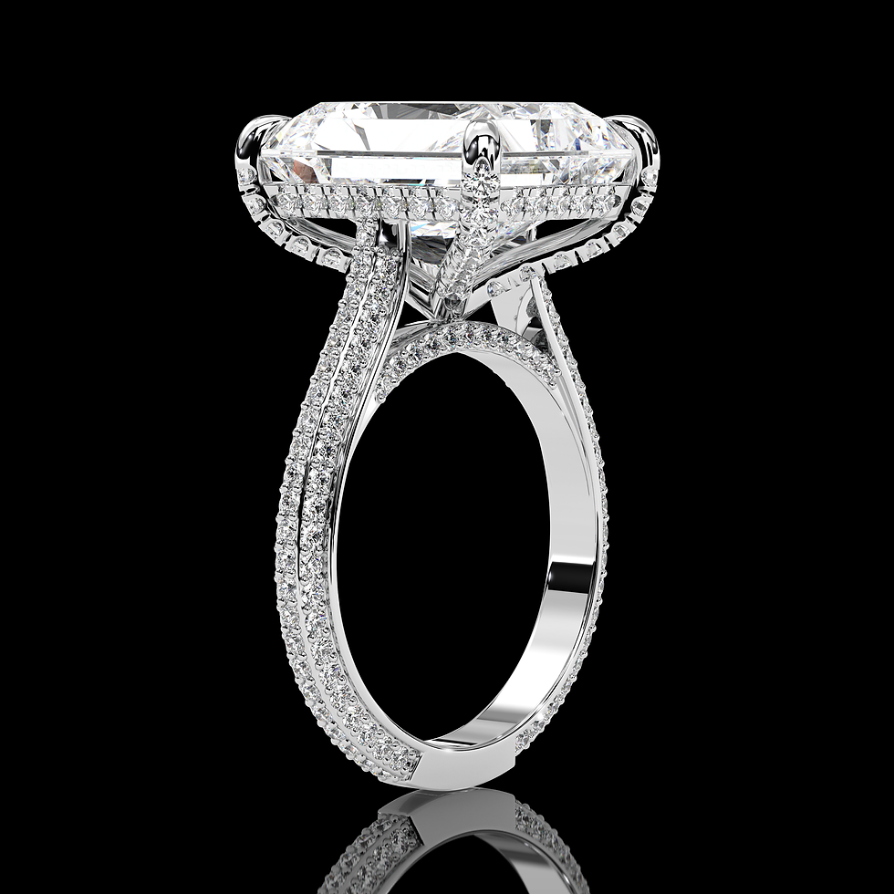 Thumbnail: 5.5 carat Micropave Radiant cut Diamond Ring