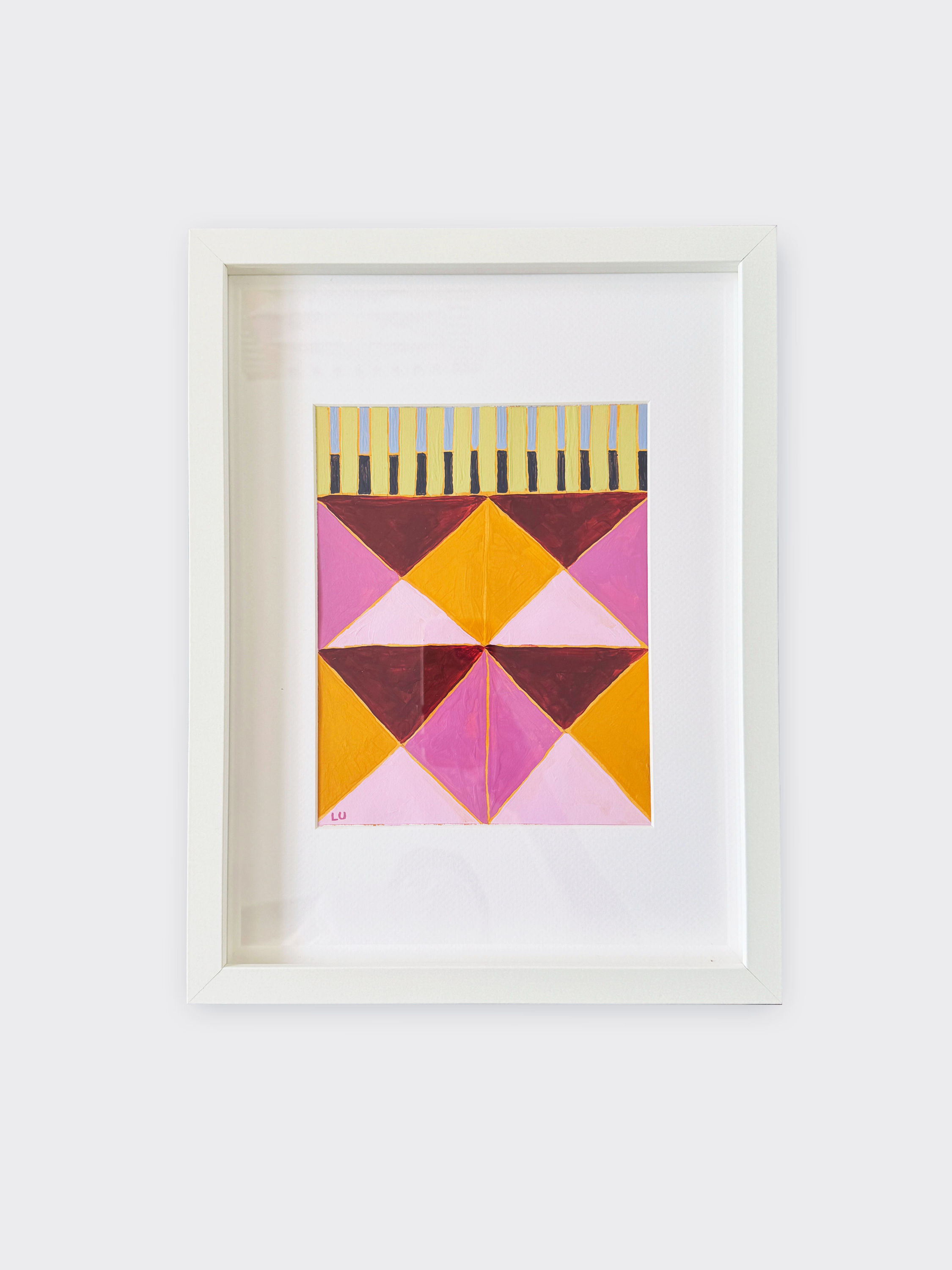 Original Framed Painting on Paper - "Rosy Study"