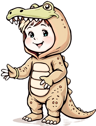 Child in a crocodile costume clip art_ed