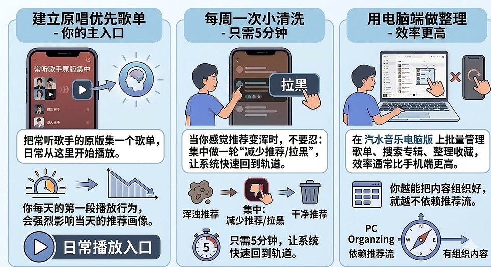 汽水音乐“干净体验”的策略图示