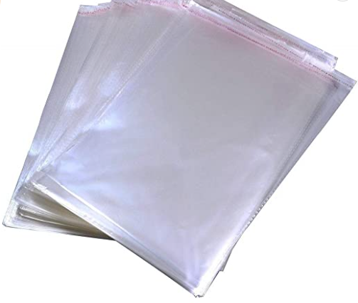 100 Pcs 10" x 13" Self Seal Clear Cello Cellophane Bags Resealable Plastic