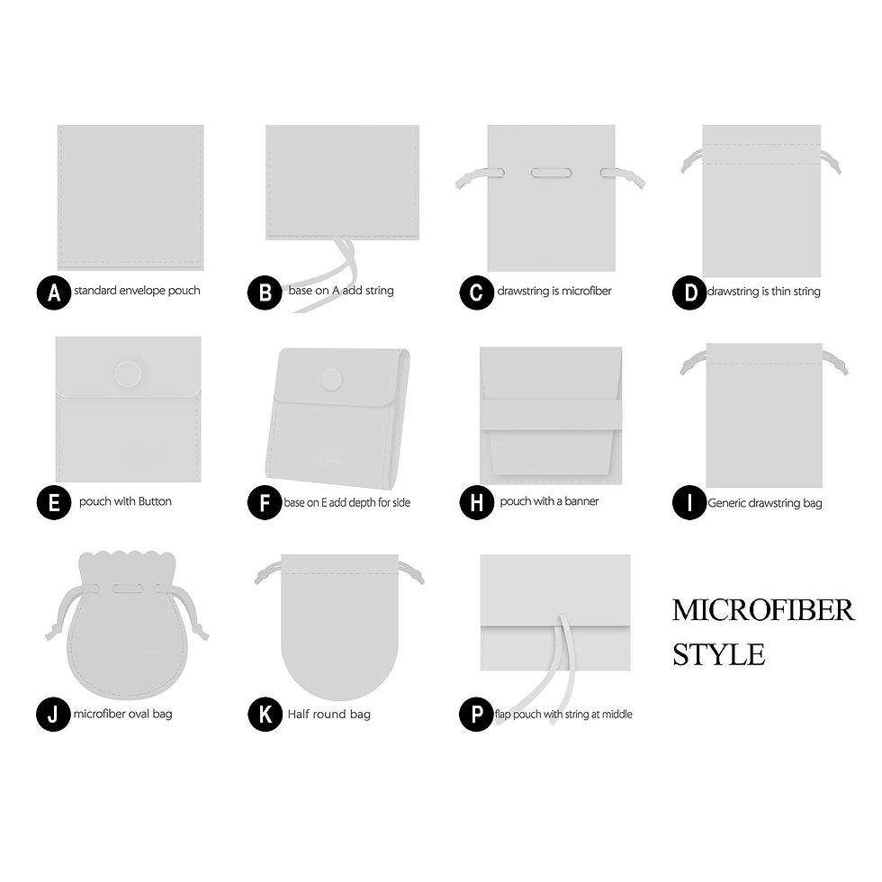 Thumbnail: 3*3" Microfiber snap Jewelry Pouch with Insert Card