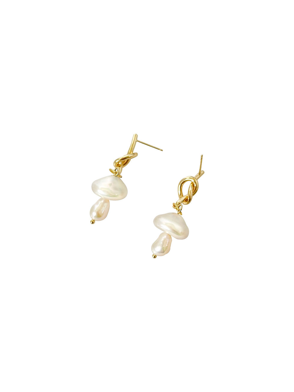 Thumbnail: Button Pearl Mushroom Earrings