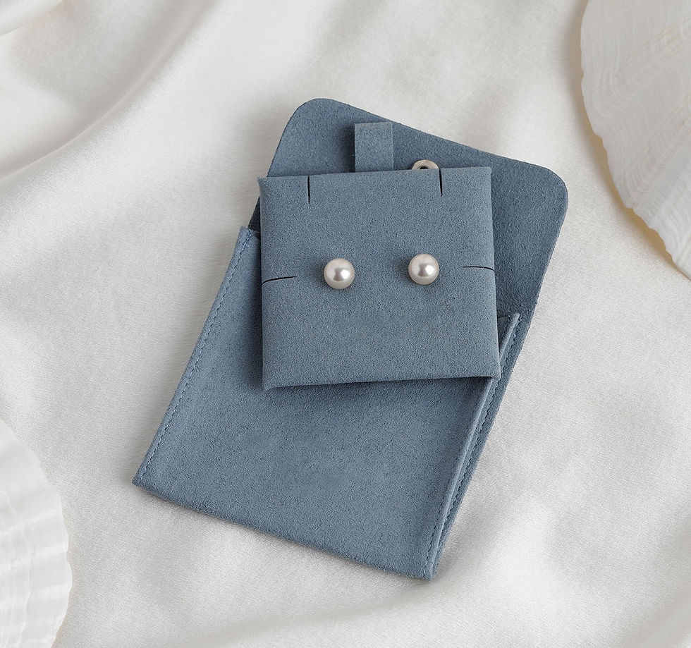 Thumbnail: 3*3" Microfiber snap Jewelry Pouch with Insert Card