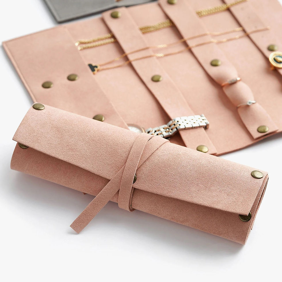 Thumbnail: 10.5x8" Microfiber Travel Jewelry Roll Organizer