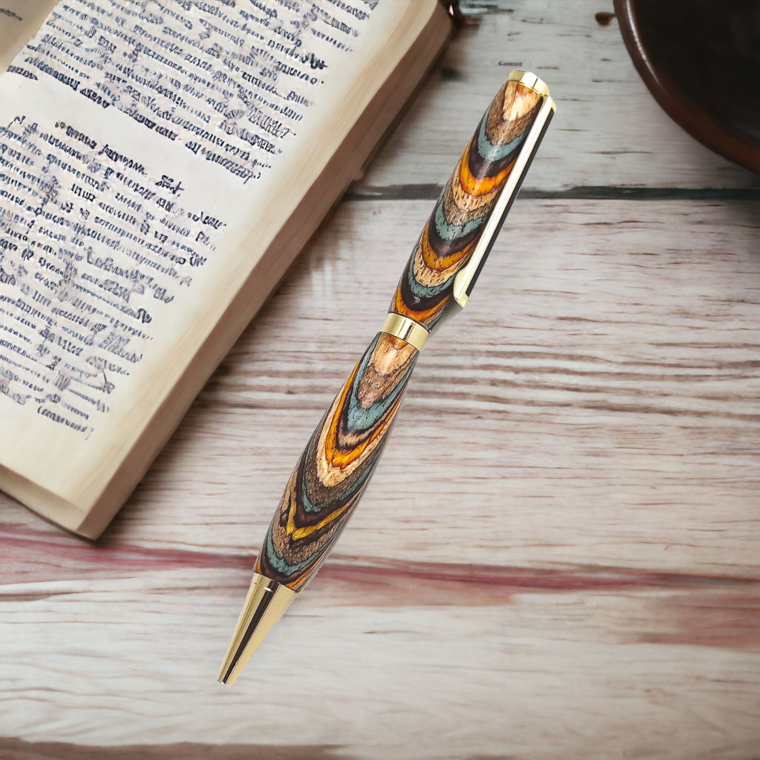 Stylo en bois lamellé collé clair