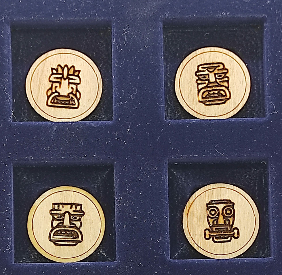 Lot 4 magnets "masques tribaux 1"