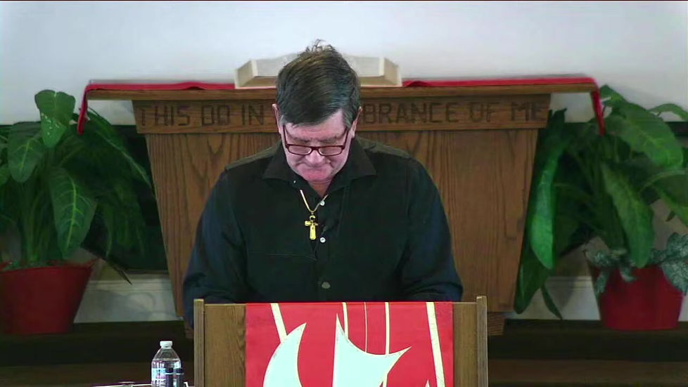 Speaker at South Butler Assembly of God talking about prayer and fasting