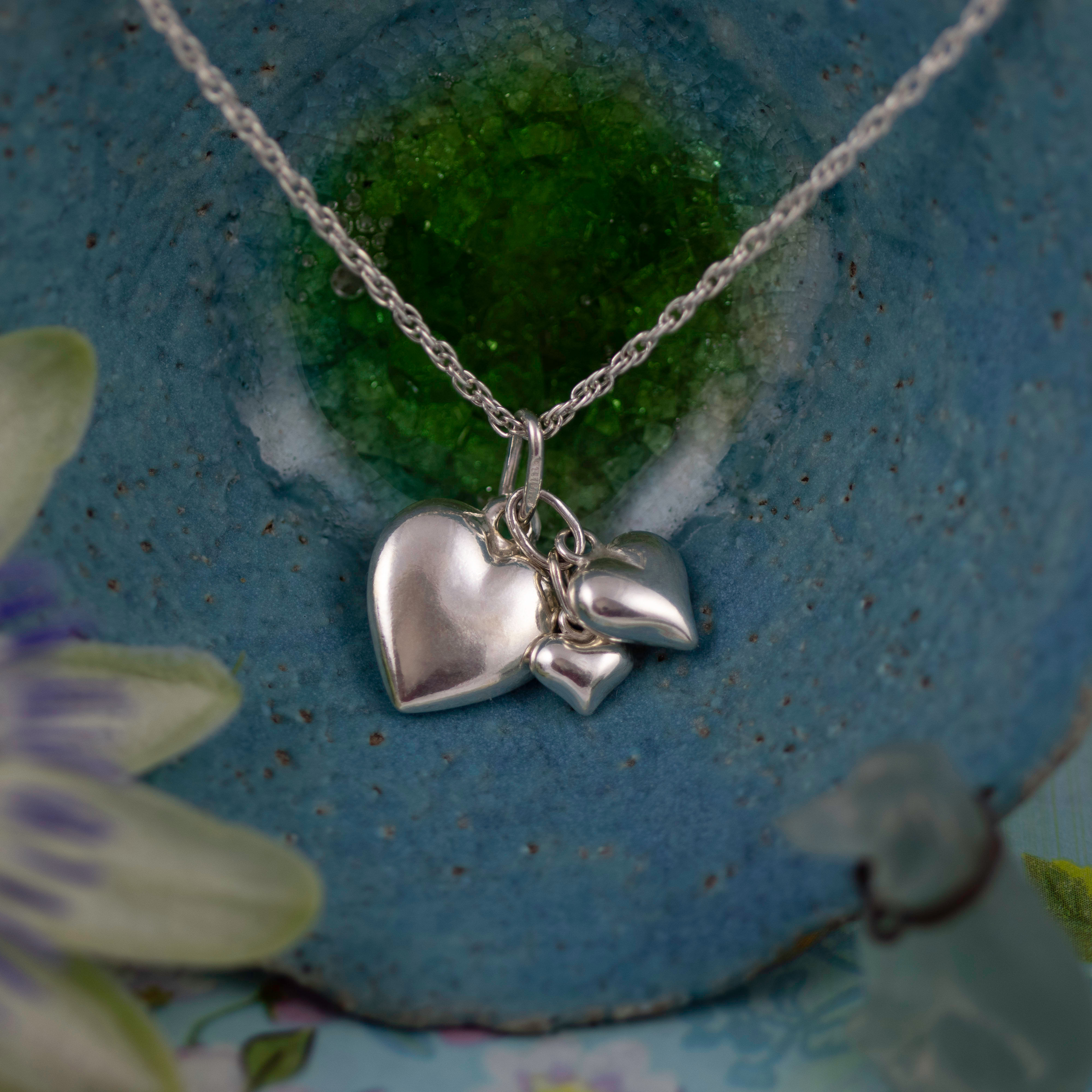 Aimee sterling silver triple heart necklace