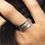Thumbnail: Serena sterling silver spinner ring with 2  round spinners