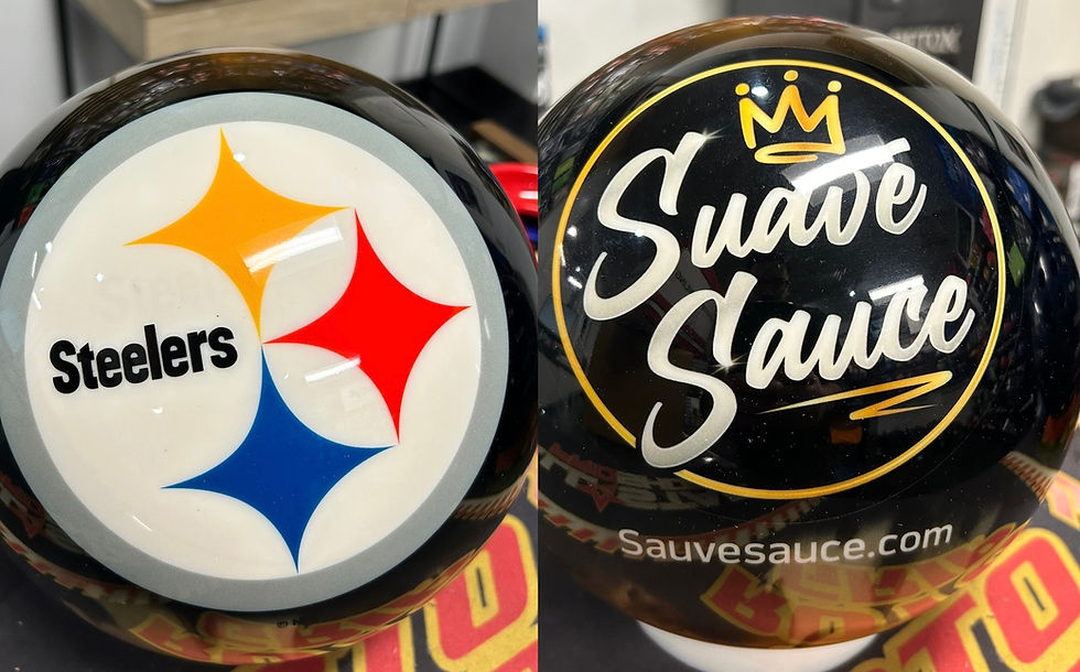 Thumbnail: Custom Suavé Sauce Bowling Ball