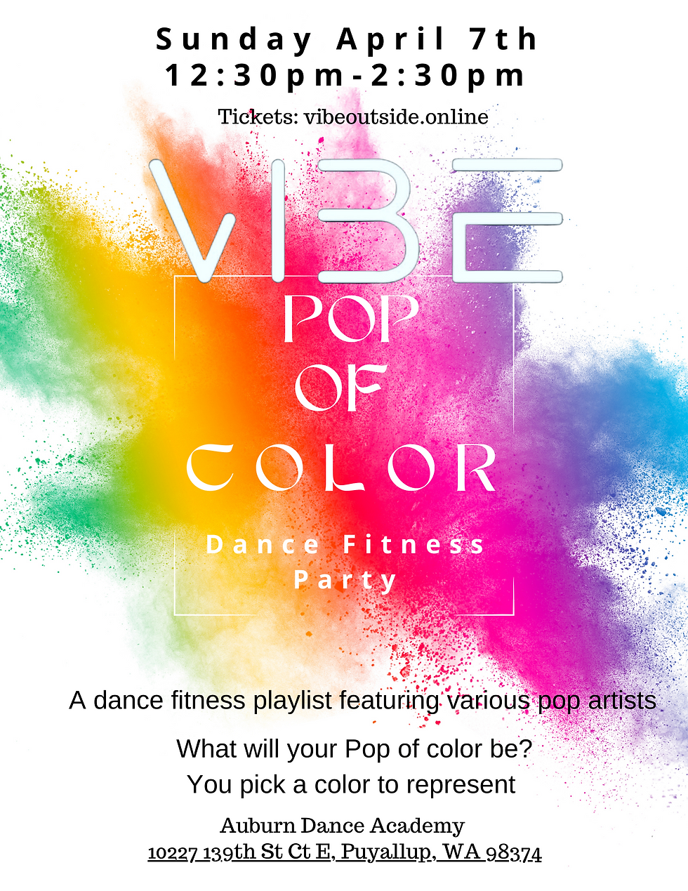 VIBE Pop of Color Dance Fitness Event