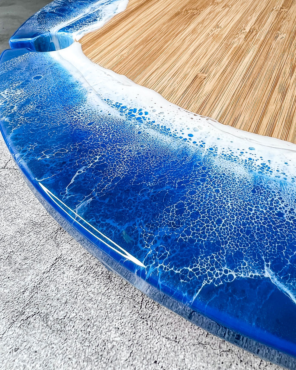 Thumbnail: Round Folding Wine and Grazing table with Resin Art