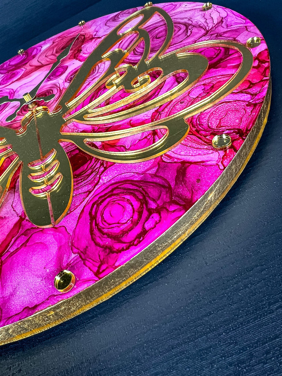 Thumbnail: Butterfly Resin Art Round Wall Clock