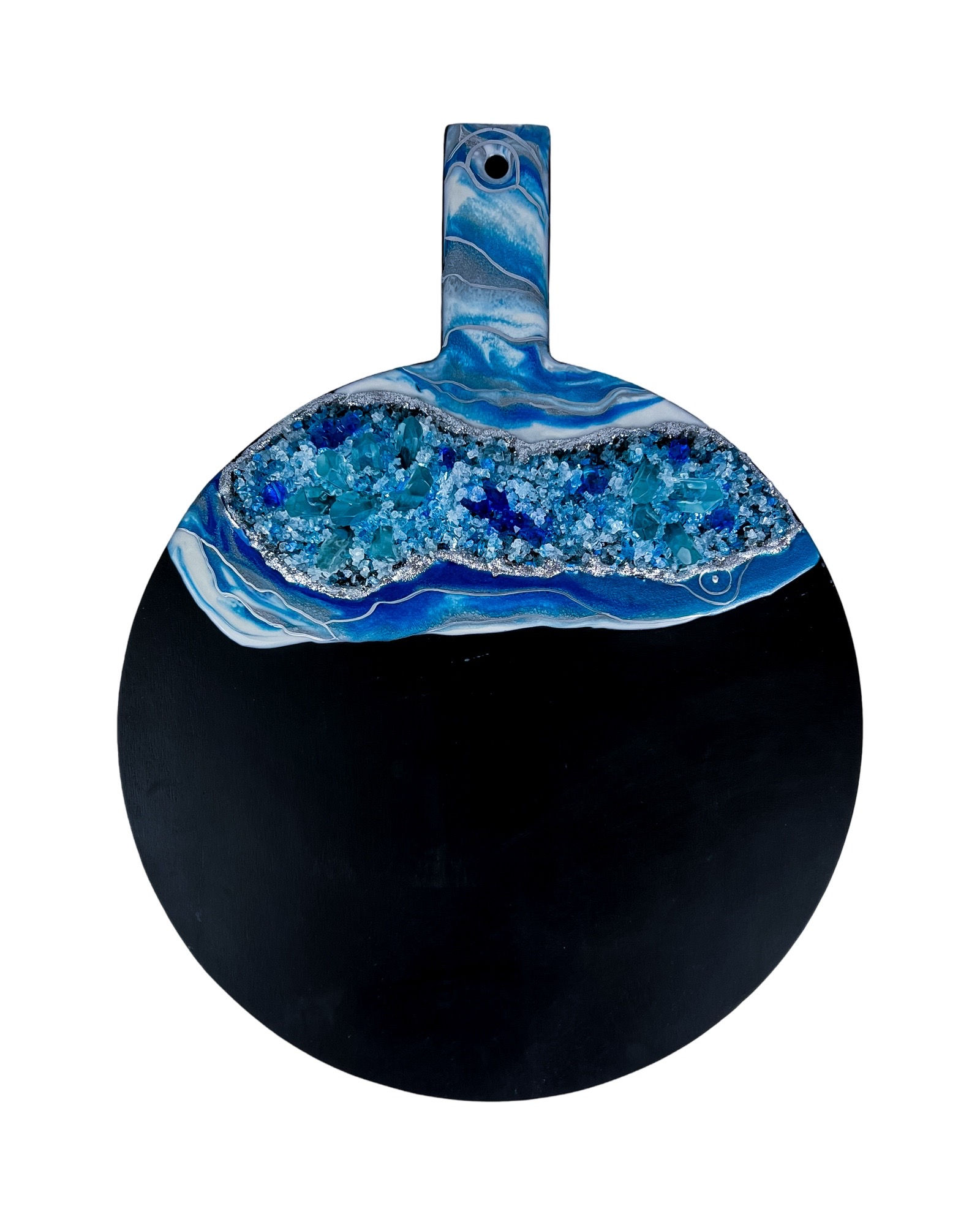 Resin Art Cheeseboard with Crystals