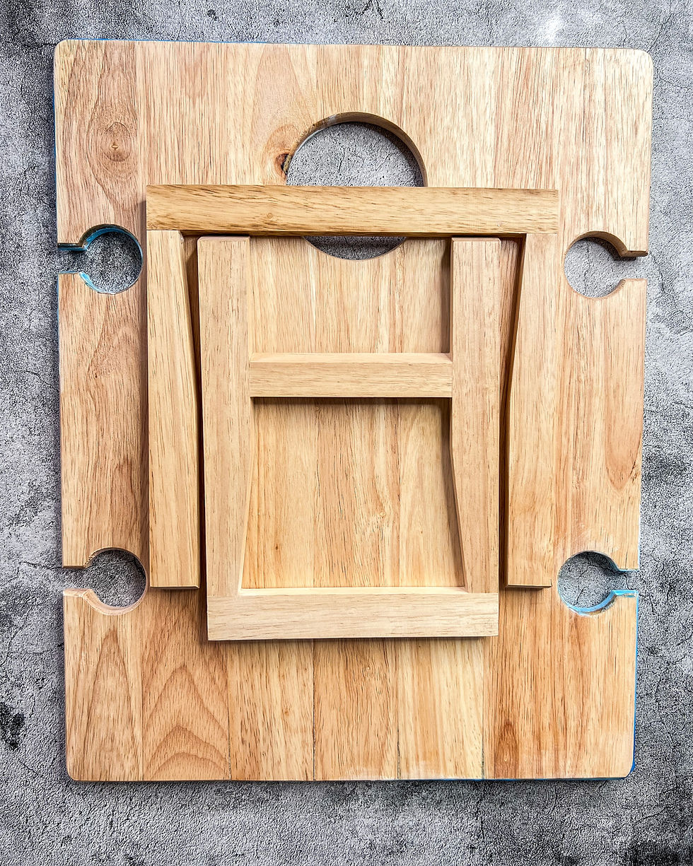 Thumbnail: Folding Wine and Grazing Picnic Table with Resin Art