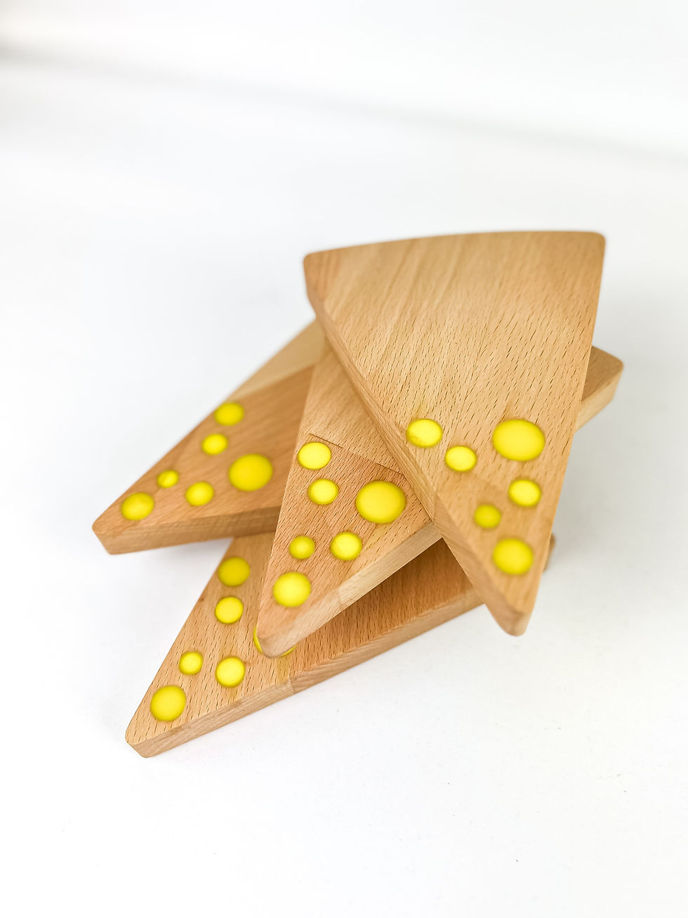 Thumbnail: Set of 4 Wooden Coasters Cheese Slice