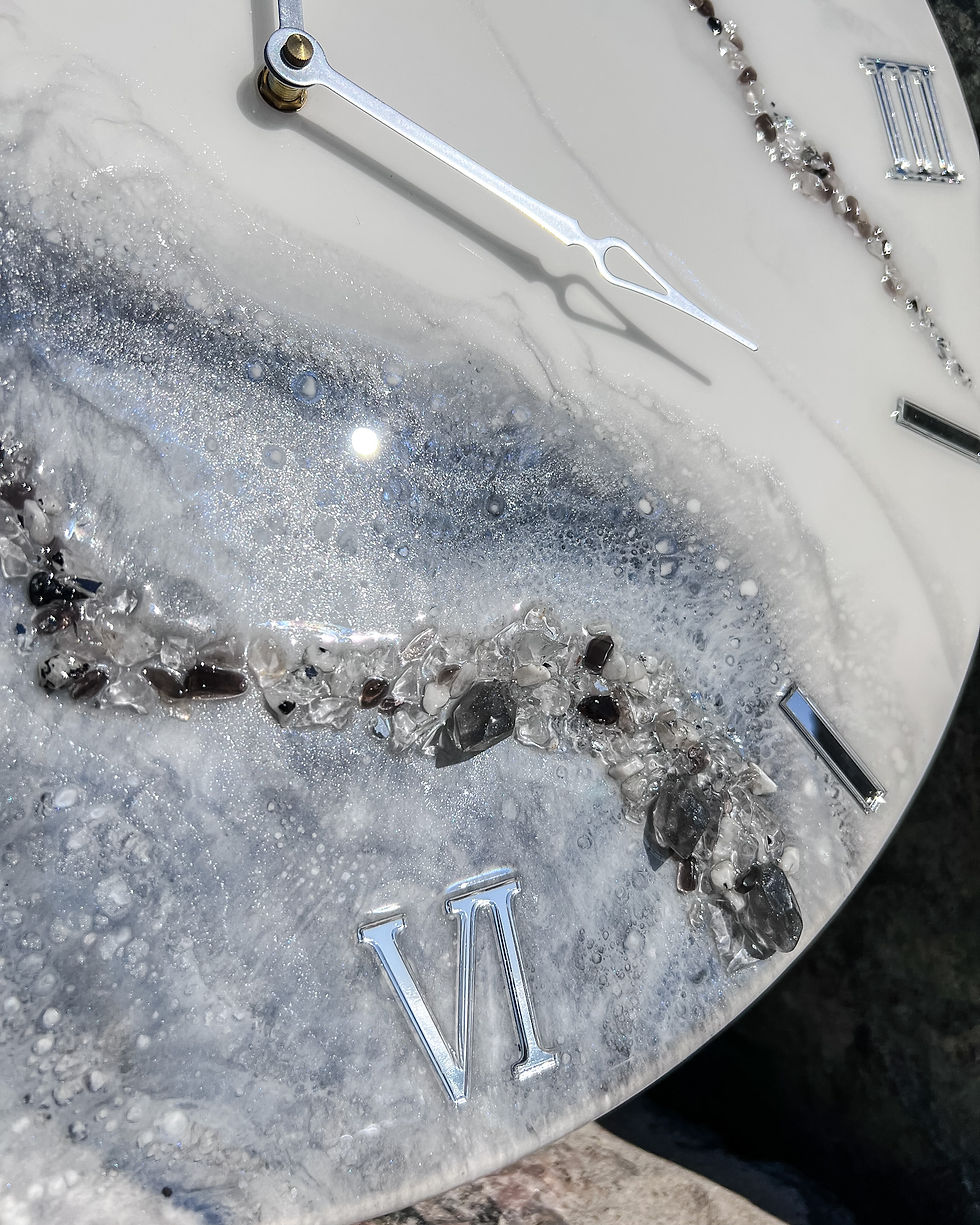 Thumbnail: Resin Wall Clock With Stones Marble