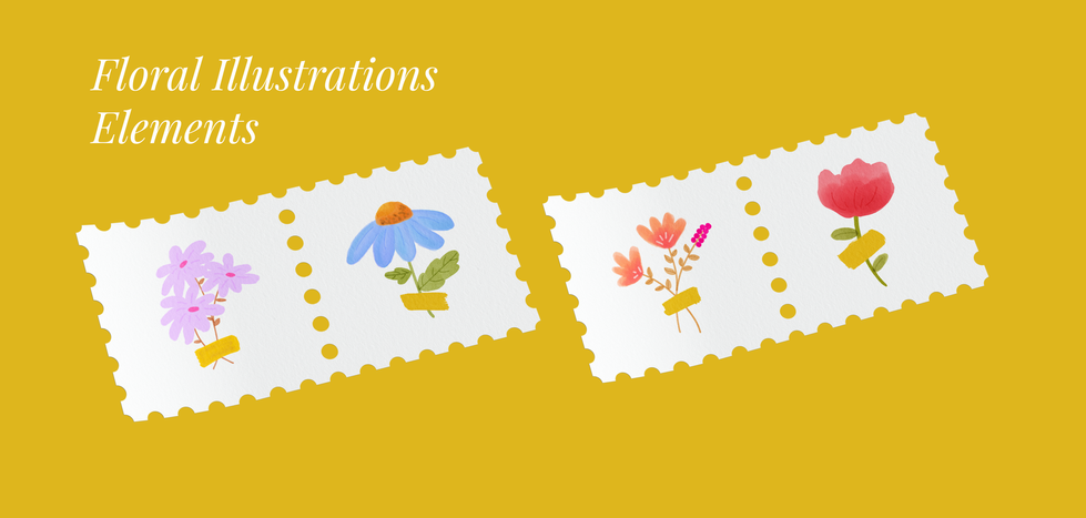 Fleurgrid floral pattern mockup images that has pastel floral elements