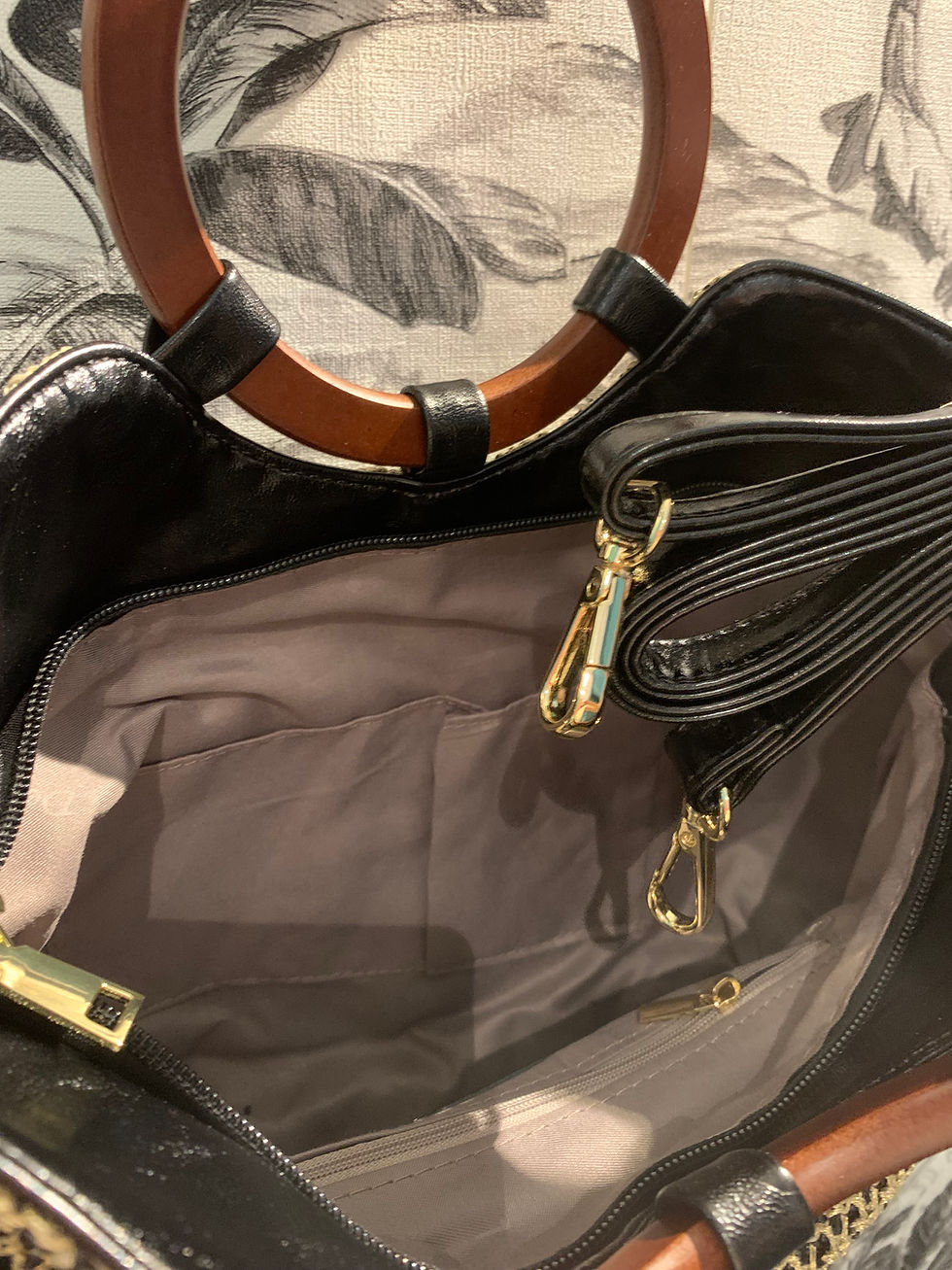 Miniature : Sac à main avec anse en bois