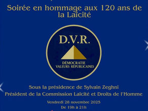 Soirée des 120 ans de la Laïcité célébrées le 28 novembre