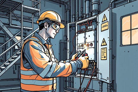 technicien effectuant un contrôle