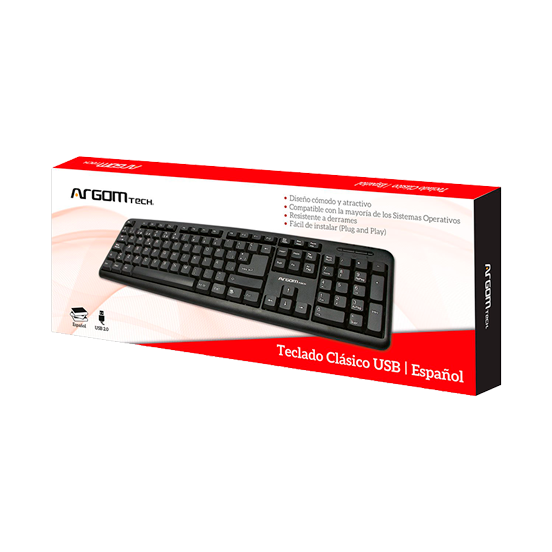 Miniatura: Teclado Alámbrico Argom Classic USB Negro Español