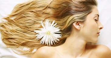 Hair with a flower in it