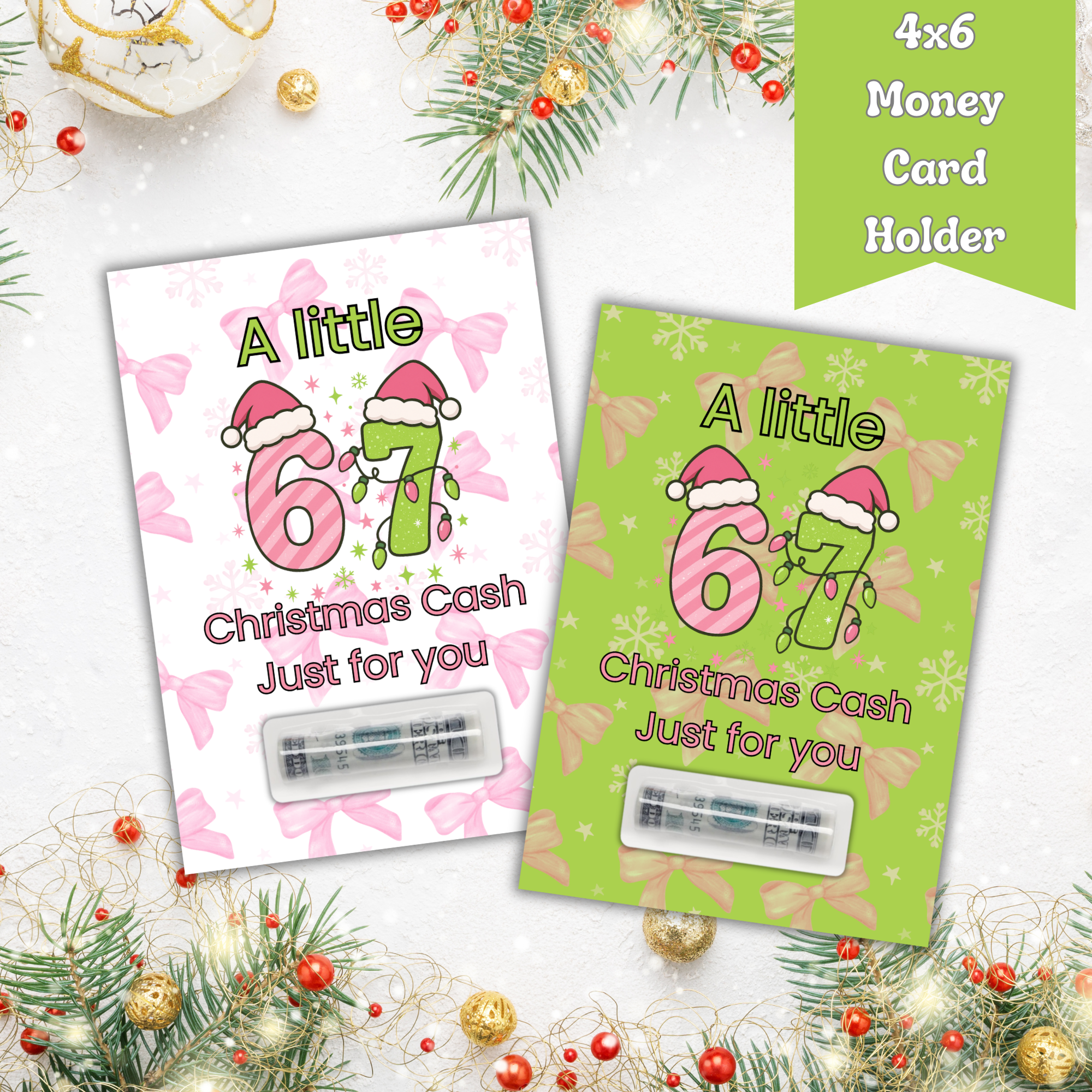 6/7 Money Card Holder – Custom Cash Gift for Holidays & Birthdays