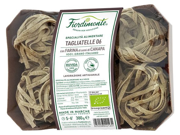 Pasta all'uovo Biologica con farina di Semi di canapa Tagliatelle 06 Fiordimonte