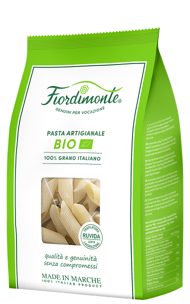 Pasta biologica Fiordimonte packaging Pennoni rigati.